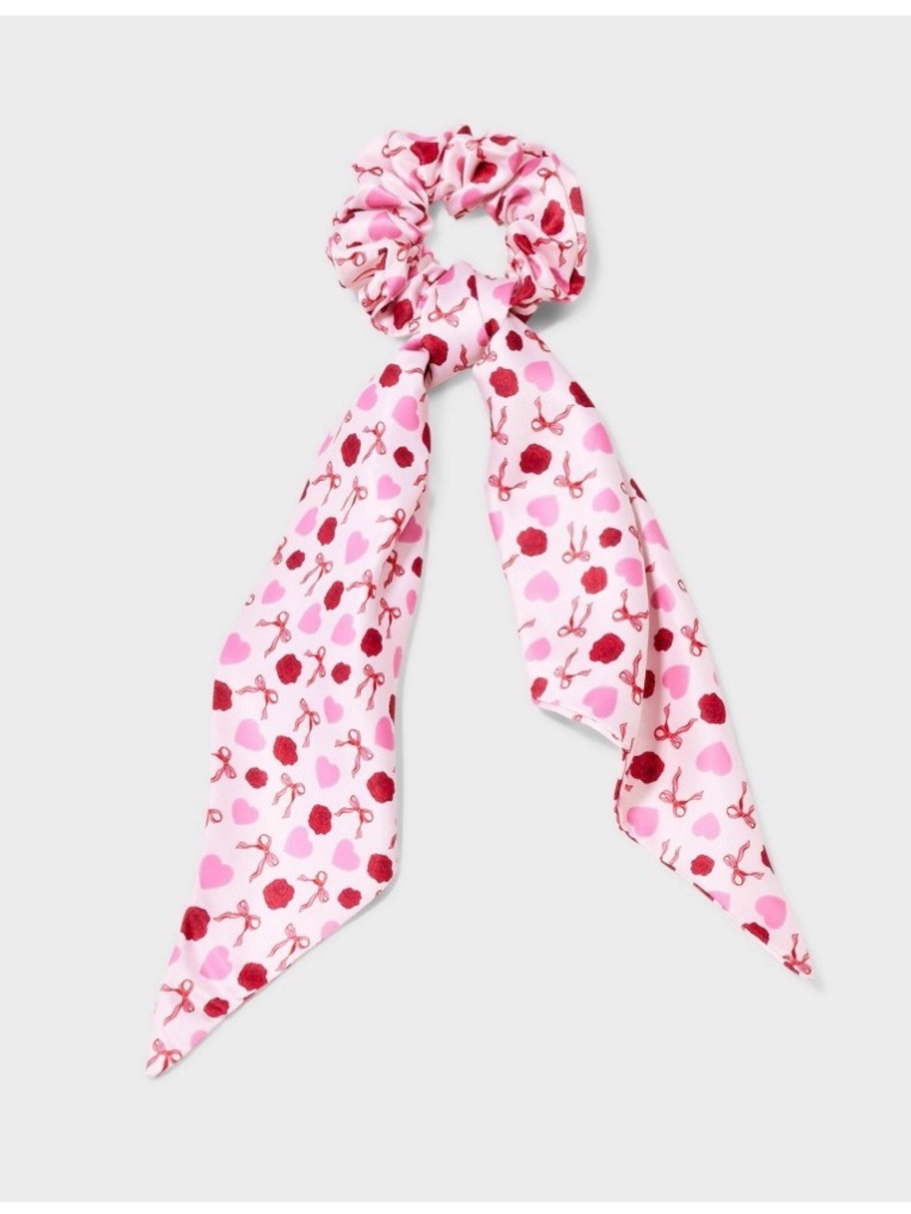 Be Sweet Bow Heart and Rose Hair Twister with Tails - Pink/Red